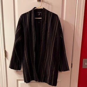 Eileen Fisher Black pinstripe long Jacket